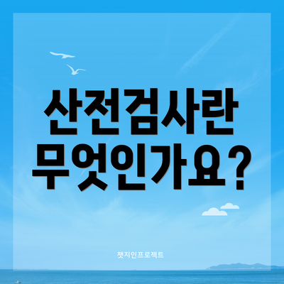 산전검사란 무엇인가요?