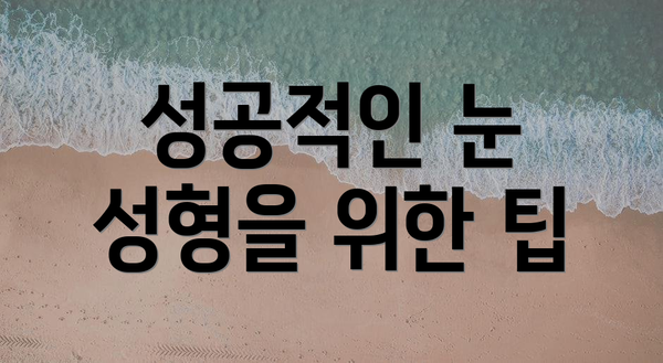 성공적인 눈 성형을 위한 팁