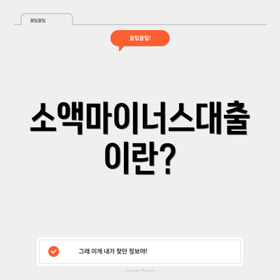 소액마이너스대출이란?