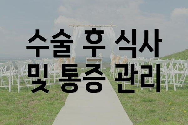 수술 후 식사 및 통증 관리