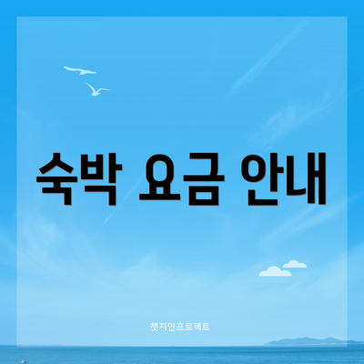 숙박 요금 안내