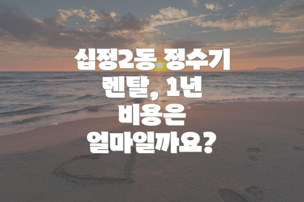 십정2동 정수기 렌탈, 1년 비용은 얼마일까요?