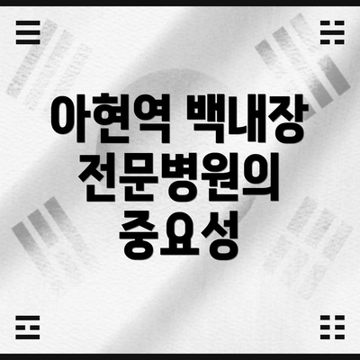 아현역 백내장 전문병원의 중요성
