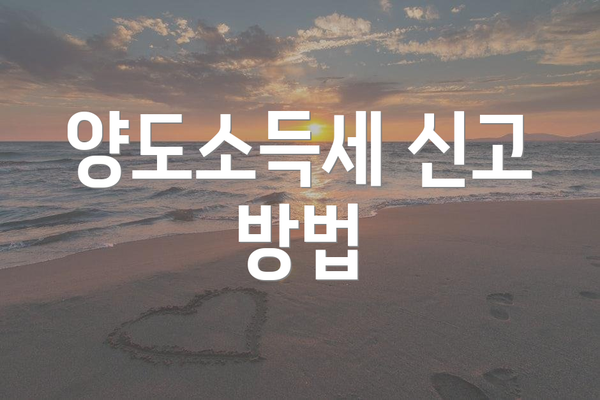 양도소득세 신고 방법