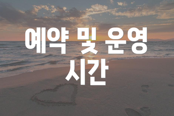 예약 및 운영 시간