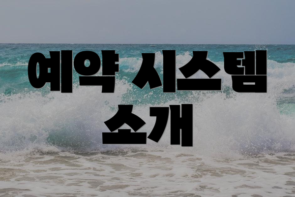 예약 시스템 소개