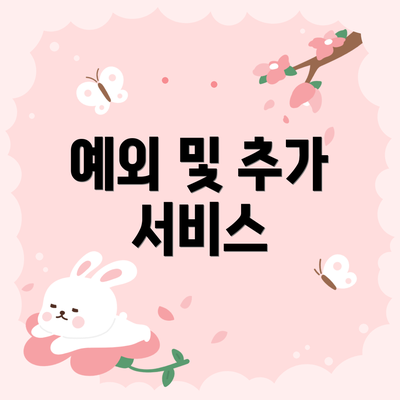 예외 및 추가 서비스