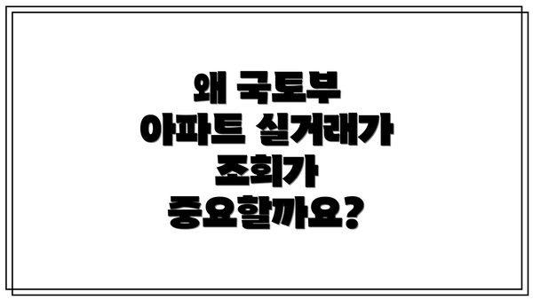 왜 국토부 아파트 실거래가 조회가 중요할까요?