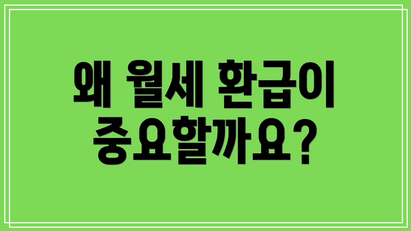 왜 월세 환급이 중요할까요?
