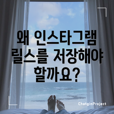 왜 인스타그램 릴스를 저장해야 할까요?