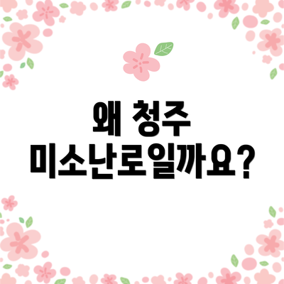 왜 청주 미소난로일까요?