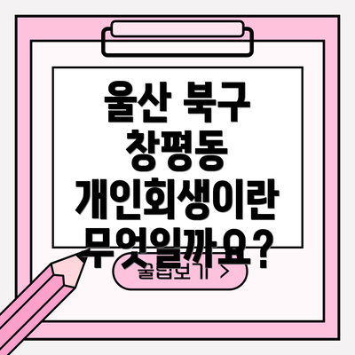 울산 북구 창평동 개인회생이란 무엇일까요?