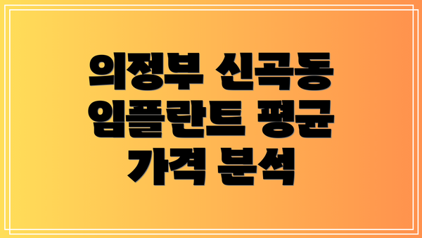 의정부 신곡동 임플란트 평균 가격 분석