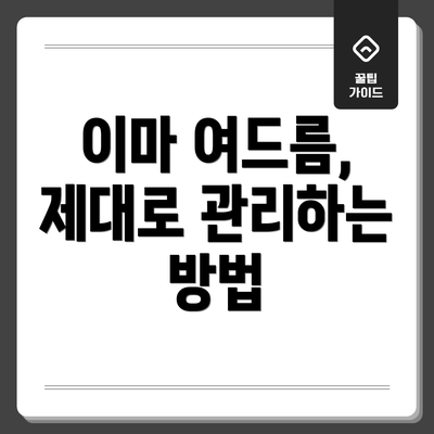이마 여드름, 제대로 관리하는 방법