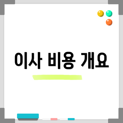 이사 비용 개요