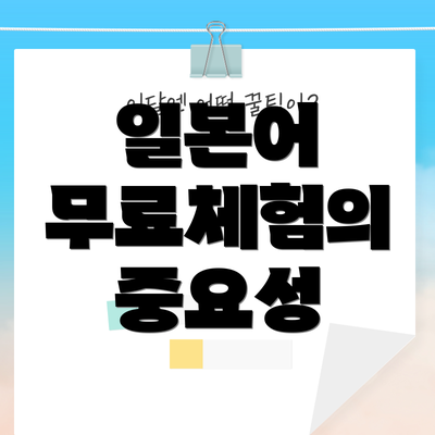 일본어 무료체험의 중요성