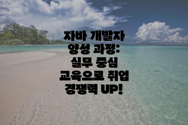 자바 개발자 양성 과정: 실무 중심 교육으로 취업 경쟁력 UP!