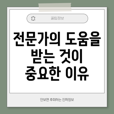 전문가의 도움을 받는 것이 중요한 이유