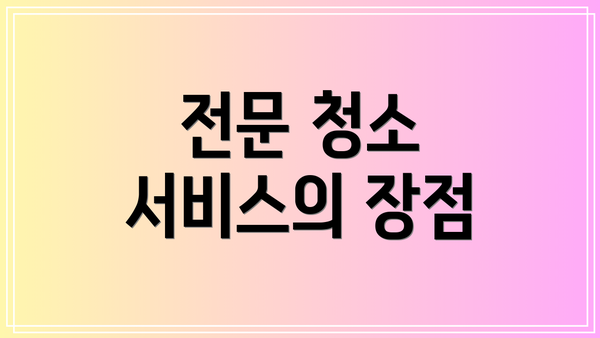 전문 청소 서비스의 장점