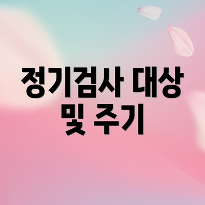 정기검사 대상 및 주기