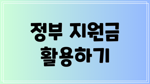 정부 지원금 활용하기