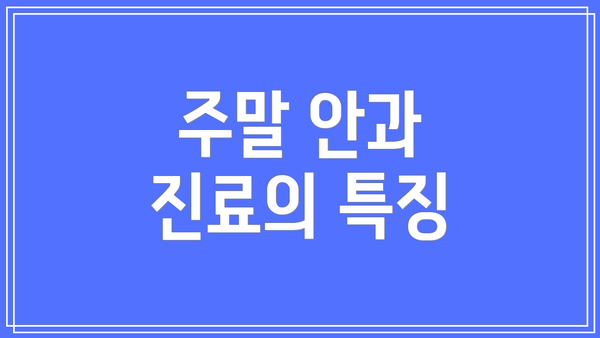 주말 안과 진료의 특징