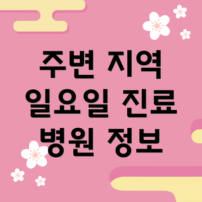 주변 지역 일요일 진료 병원 정보