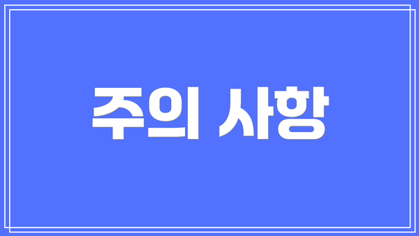 주의 사항