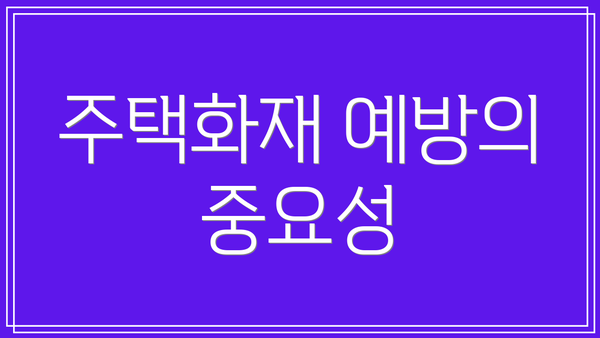 주택화재 예방의 중요성