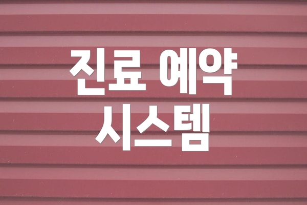 진료 예약 시스템