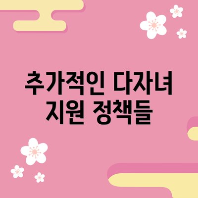 추가적인 다자녀 지원 정책들