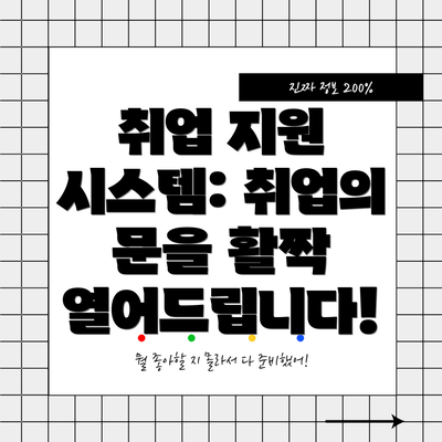 취업 지원 시스템: 취업의 문을 활짝 열어드립니다!