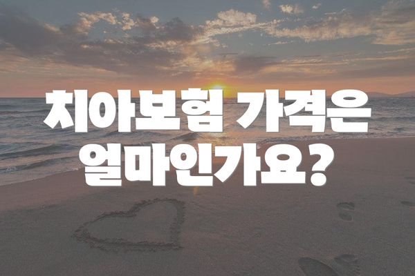 치아보험 가격은 얼마인가요?