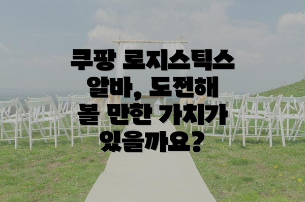 쿠팡 로지스틱스 알바, 도전해 볼 만한 가치가 있을까요?