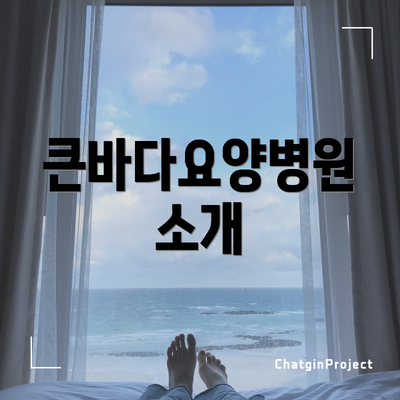 큰바다요양병원 소개