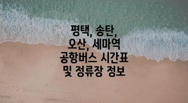 평택, 송탄, 오산, 세마역 공항버스 시간표 및 정류장 정보
