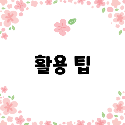 활용 팁
