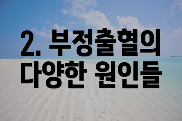 2. 부정출혈의 다양한 원인들