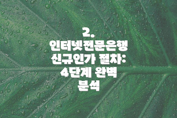 2. 인터넷전문은행 신규인가 절차: 4단계 완벽 분석