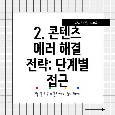 2. 콘텐츠 에러 해결 전략: 단계별 접근