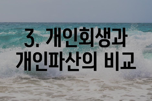 3. 개인회생과 개인파산의 비교
