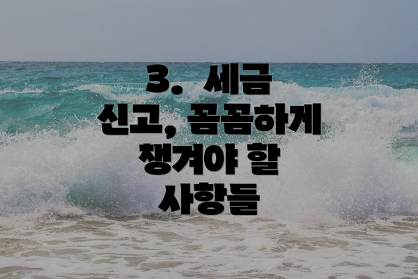 3.  세금 신고, 꼼꼼하게 챙겨야 할 사항들