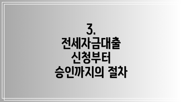 3. 전세자금대출 신청부터 승인까지의 절차